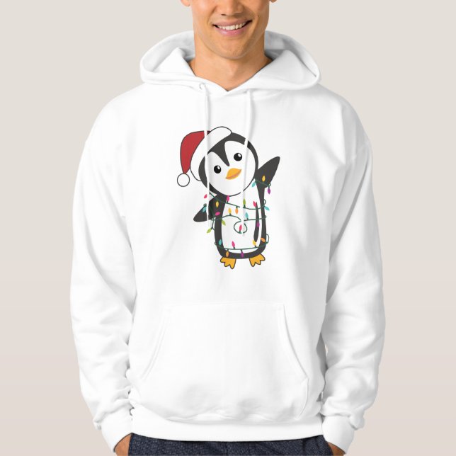 Penguin jul Snö Winter Animals Penguins Hoodie (Framsida)