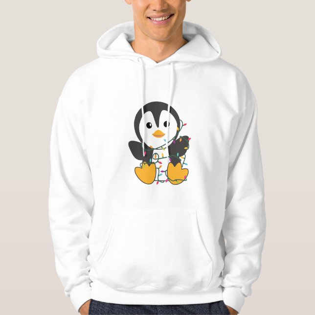 Penguin jul Snö Winter Animals Penguins Hoodie (Framsida)