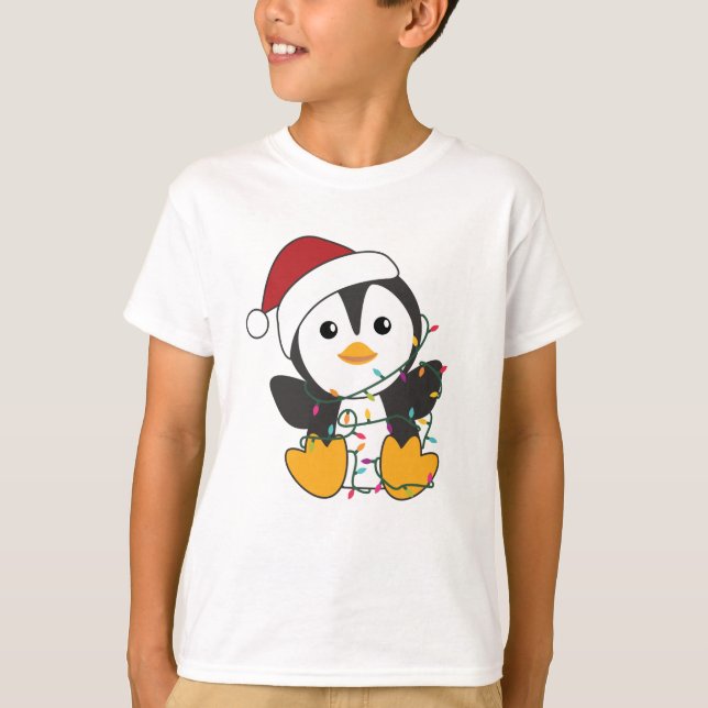 Penguin jul Snö Winter Animals Penguins T Shirt (Framsida)