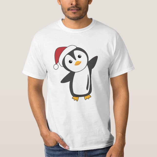 Penguin jul Snö Winter Animals Penguins T Shirt (Framsida)