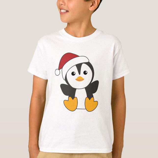 Penguin jul Snö Winter Animals Penguins T Shirt (Framsida)