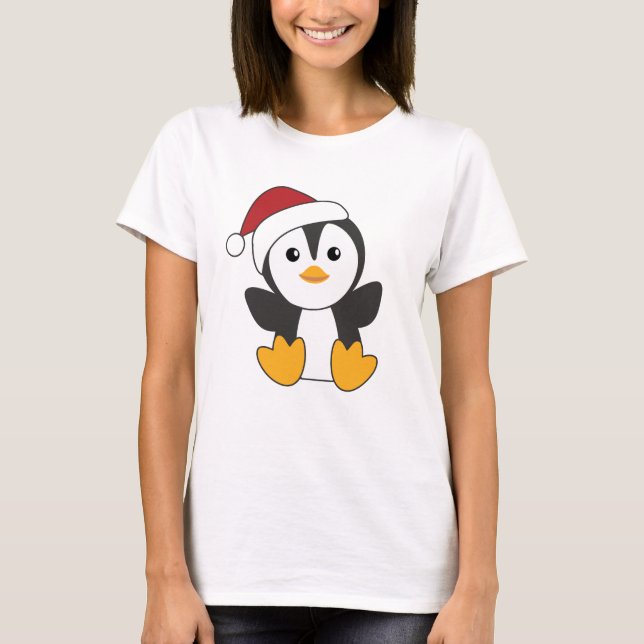 Penguin jul Snö Winter Animals Penguins T Shirt (Framsida)