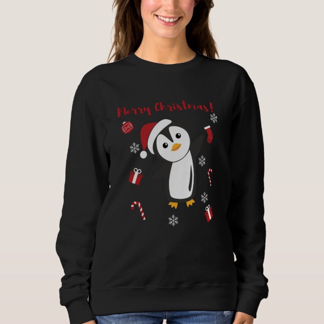 Penguin jul Snö Winter Animals Penguins T Shirt (Framsida)
