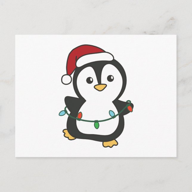 Penguin jul Winter Animals Helgdag Penguines Helg Vykort (Framsida)