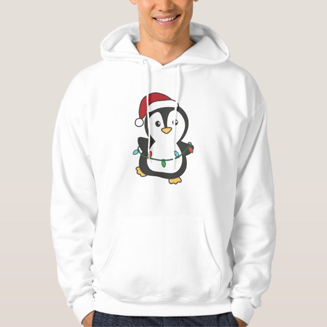 Penguin jul Winter Animals Helgdag Penguines Hoodie (Framsida)