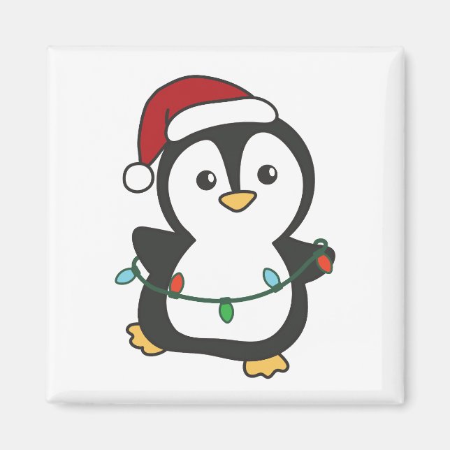 Penguin jul Winter Animals Helgdag Penguines Magnet (Framsidan)