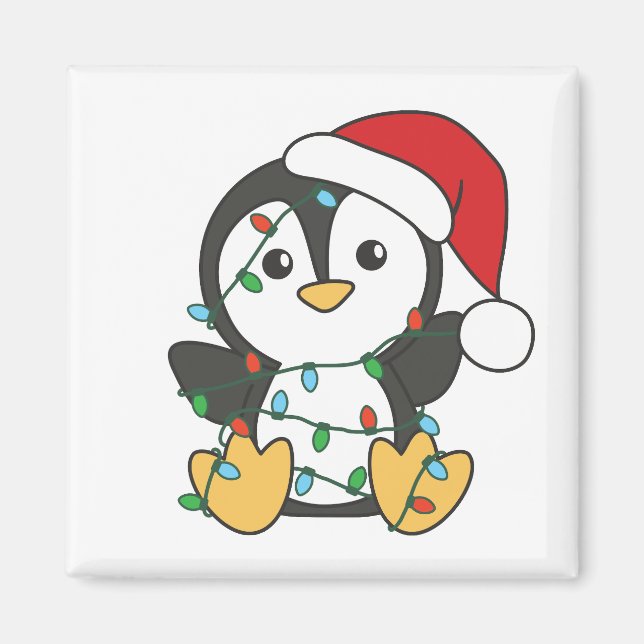 Penguin jul Winter Animals Helgdag Penguines Magnet (Framsidan)