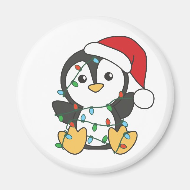 Penguin jul Winter Animals Helgdag Penguines Magnet (Framsidan)