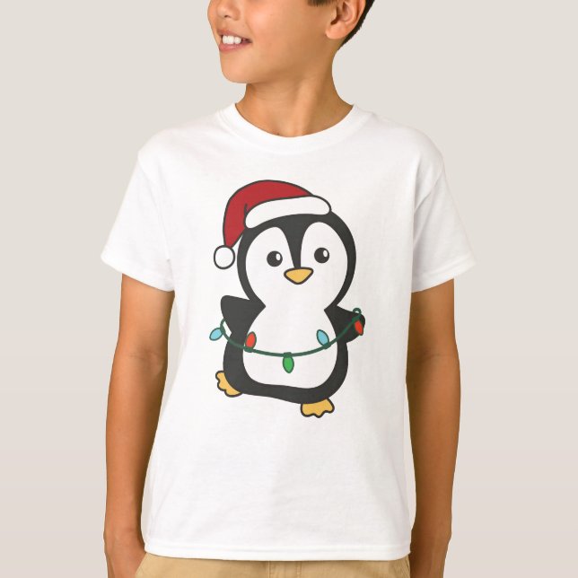 Penguin jul Winter Animals Helgdag Penguines T Shirt (Framsida)