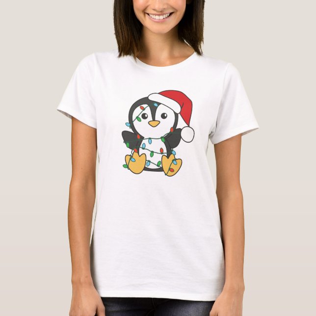 Penguin jul Winter Animals Helgdag Penguines T Shirt (Framsida)