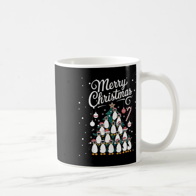 Penguin Julafton Träd Penguine Julgran Merry Ch Kaffemugg (Höger)