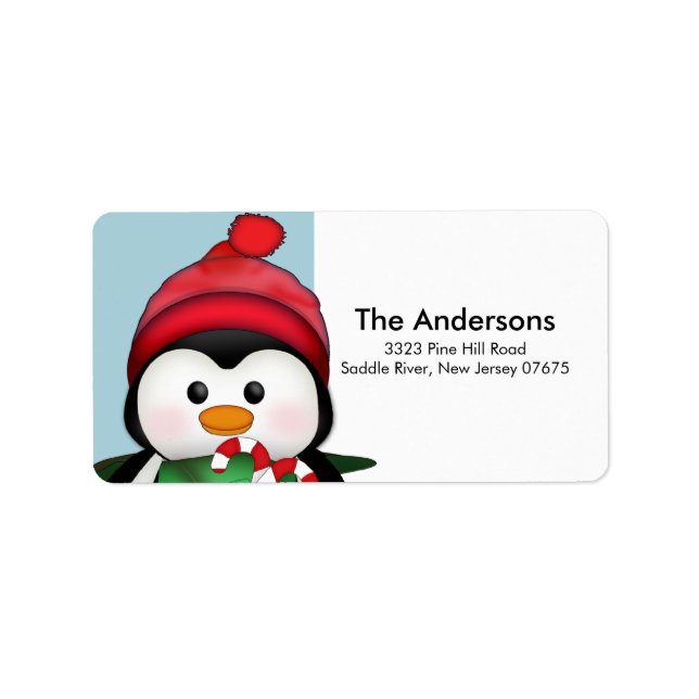 Penguin-julets adressetikett för återlämnande av H (Framsidan)
