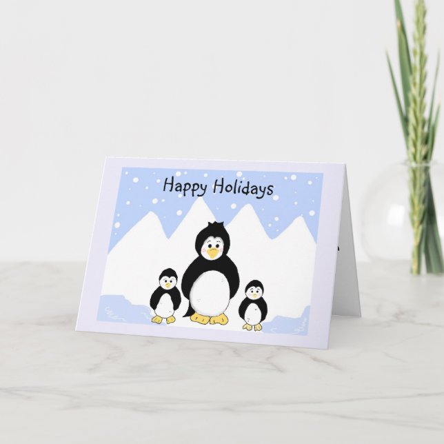 Penguin Julhälsningar Helgkort (Framsida)