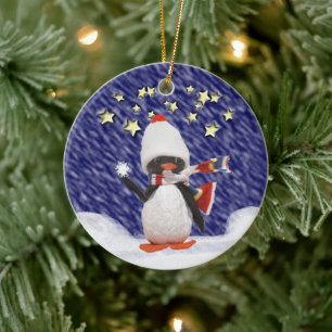 Penguin-julparadise Julgransprydnad Keramik