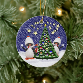 Penguin-julparadise Julgransprydnad Keramik