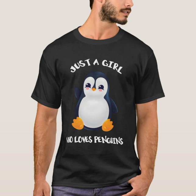 Penguin Just A WHO Kärlek Penguins T Shirt (Framsida)