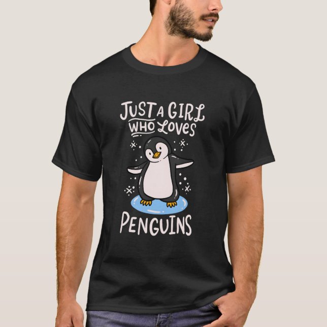 Penguin Just A Who Loves Penguins T Shirt (Framsida)