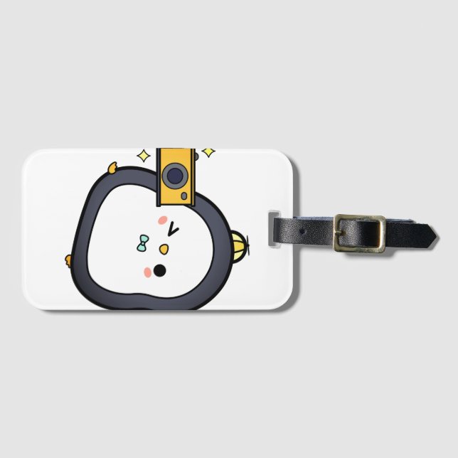 Penguin, kamera, tecken bagagebricka (Framsida horisontal)