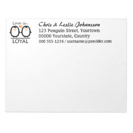 Penguin Kärlek anpassningsbar anteckningsblock