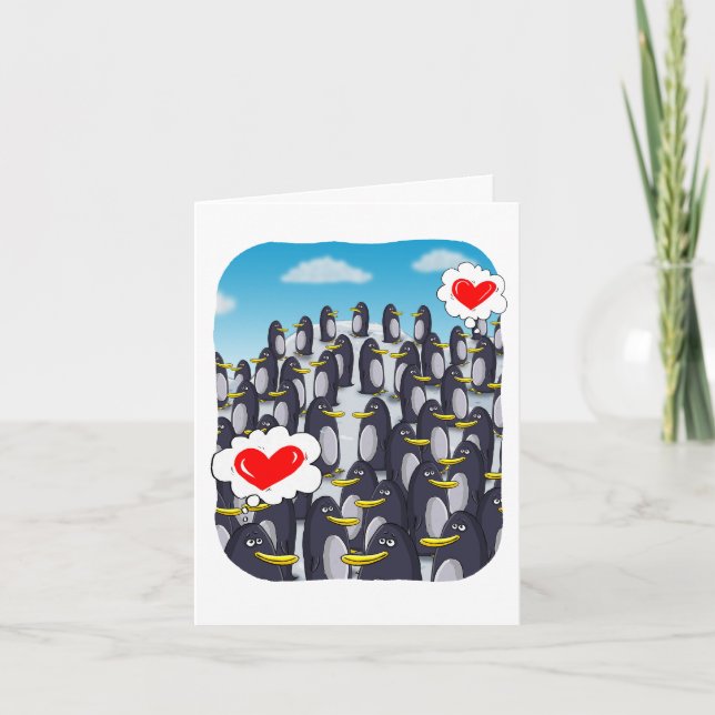 Penguin Kärlek för Valentineser Kort (Framsida)