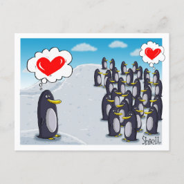 Penguin Kärlek för Valentineser, roliga valentines Vykort