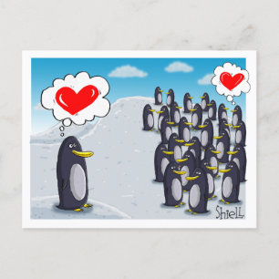 Penguin Kärlek för Valentineser, roliga valentines Vykort