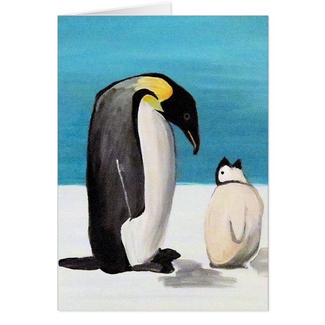 Penguin Kärlek Hälsningskort (Framsidan)