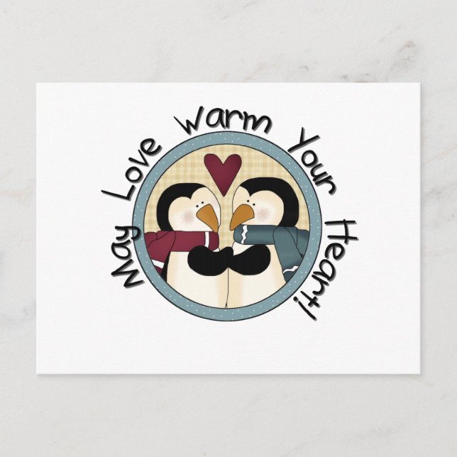 Penguin Kärlek Helgdag Tshirts och presenter Helg Vykort (Framsida)