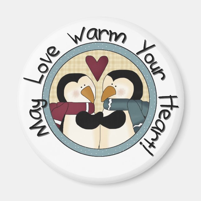 Penguin Kärlek Helgdag Tshirts och presenter Magnet (Framsidan)