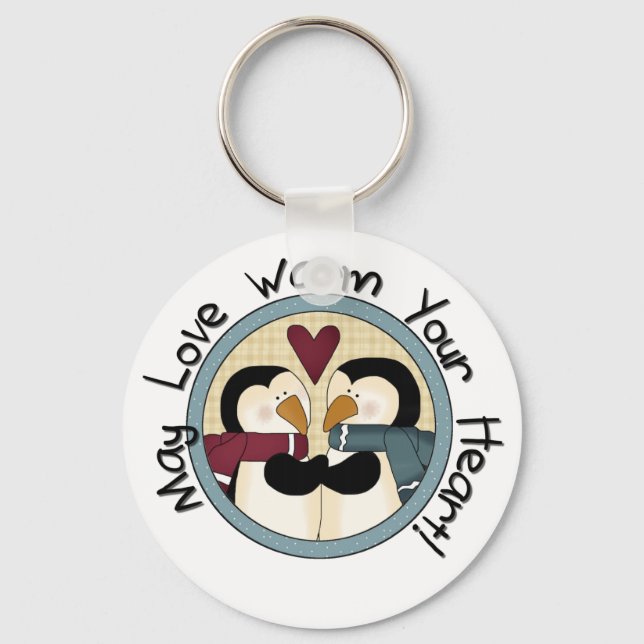 Penguin Kärlek Helgdag Tshirts och presenter Nyckelring (Framsida)