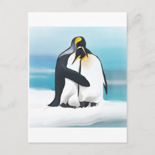 Penguin Kärlek Kisses Vykort