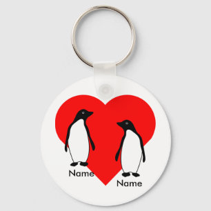 Penguin Kärlek par Keychain Nyckelring