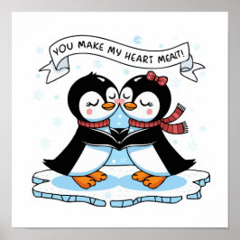 Penguin Kärlek: "Smälter av hjärtat" Lite konst Poster