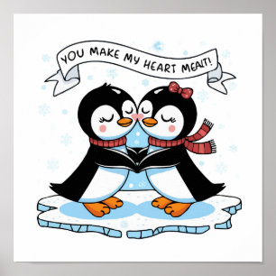 Penguin Kärlek: "Smälter av hjärtat" Lite konst Poster