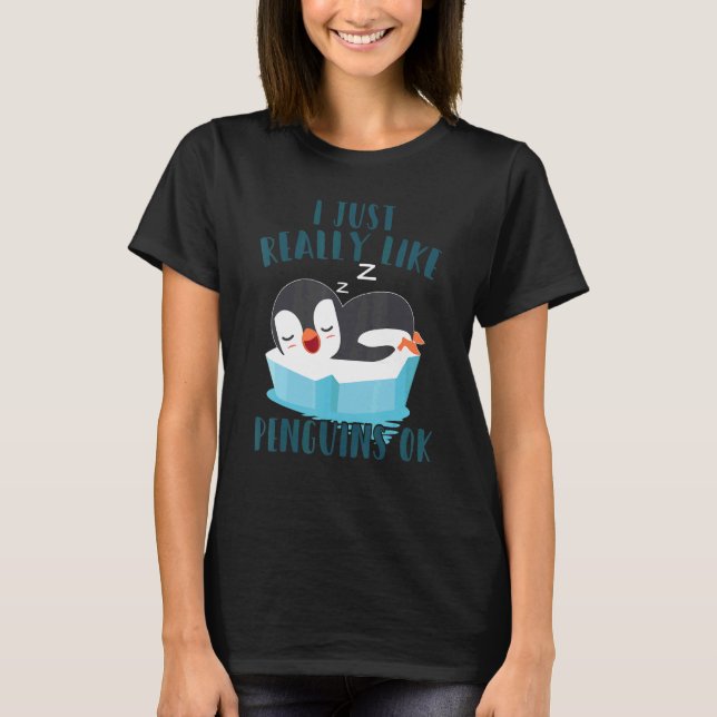 Penguin   Kids I Just Really Like Penguins Ok T Shirt (Framsida)