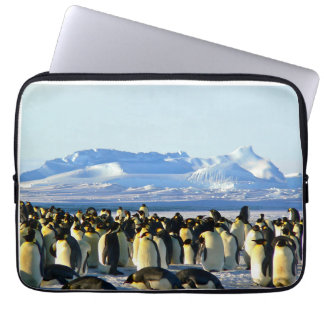Penguin koloni på is laptop fodral