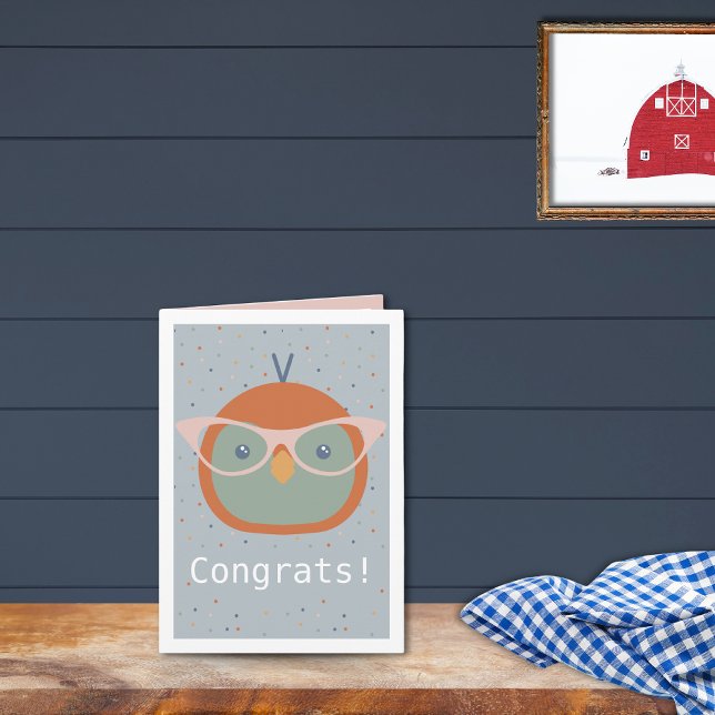 Penguin-konfetti födelsedagskort från djur inbjudan (Animal Penguin Birthday Card Dot Pattern on Blue Background)