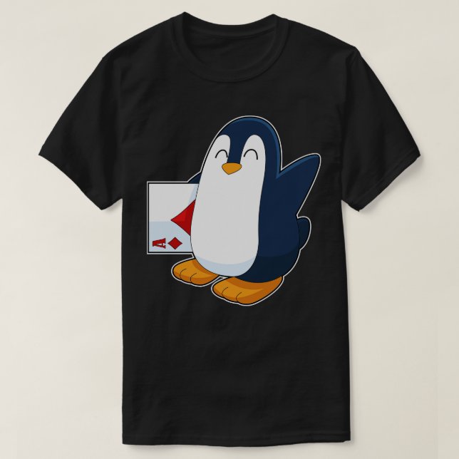 Penguin-kort och spel t shirt (Design framsida)