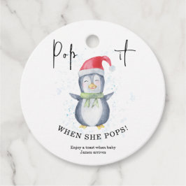 Penguin - lägg på när hon poppar gåvor etiketter