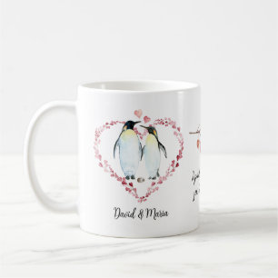 Penguin lite Kärlek Hearts andedräkt Kaffemugg
