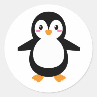 Penguin-livet Runt Klistermärke