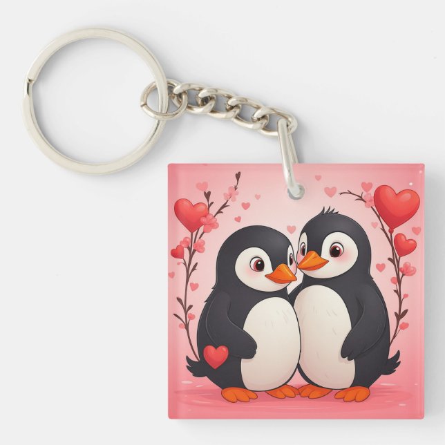Penguin Love Message From Husband Acrylic Keychain (Framsidan)