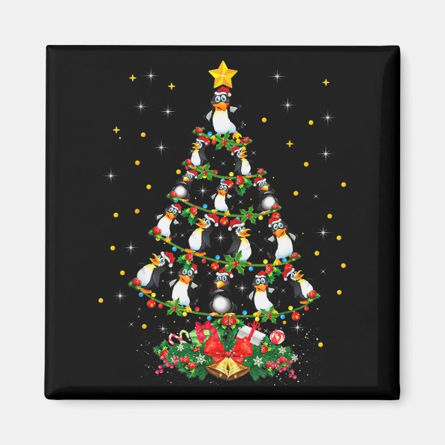 Penguin Lover Xmas Gift Matching Penguin Christmas Magnet (Framsidan)