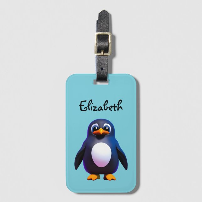 Penguin Luggage Tag Bagagebricka (Framsida vertikal)