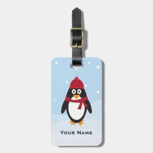 Penguin Luggage Tag Winter Helgdagars och jul Bagagebricka