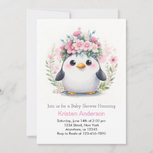 Penguin Lullaby Dreams: Baby Shower Inbjudningar
