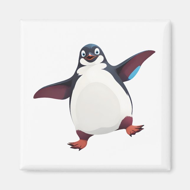 Penguin Lycklig-uppspelande Roligt i Luft Magnet (Framsidan)