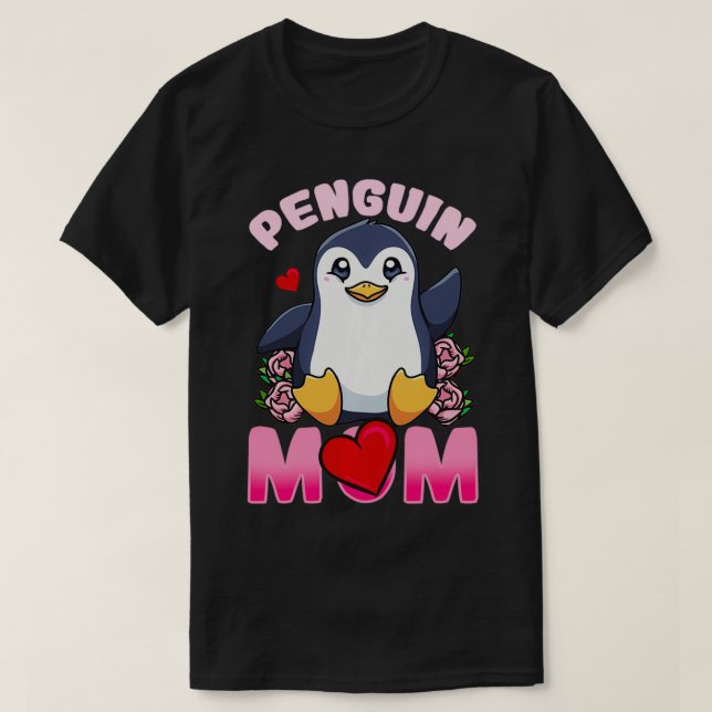 Penguin Mamma Penguins Funny Gift Pullover T Shirt (Design framsida)