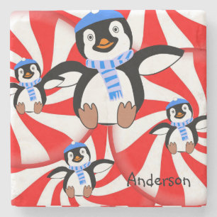 Penguin Marble Stone Underlägg jul