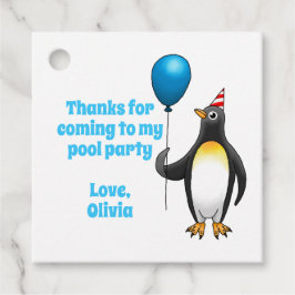 Penguin med ballong gåvor etiketter